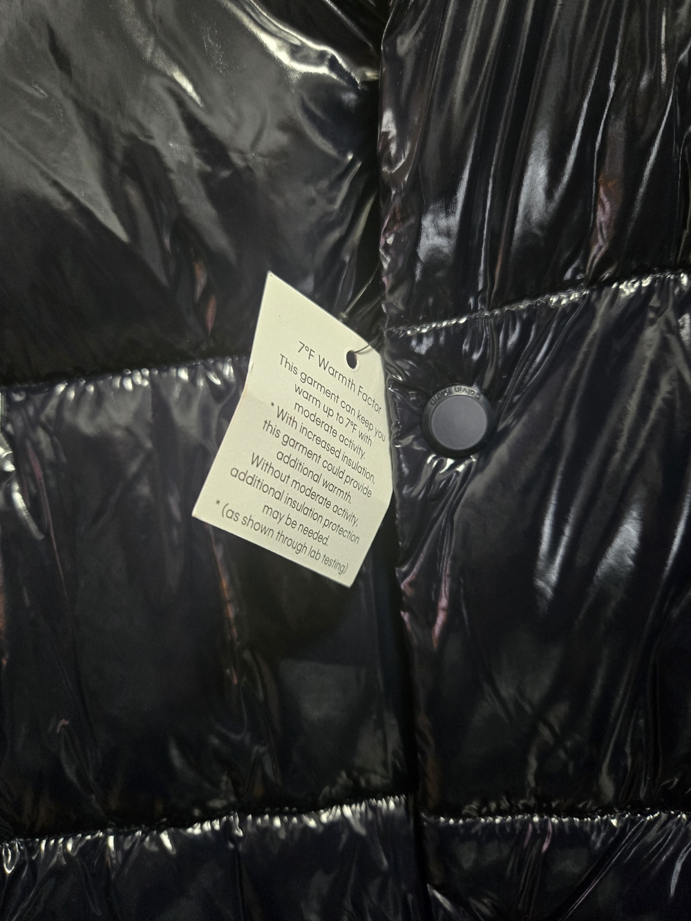 Calvin Klein Shiny Black Puffer Jacket - Picture 3 of 6